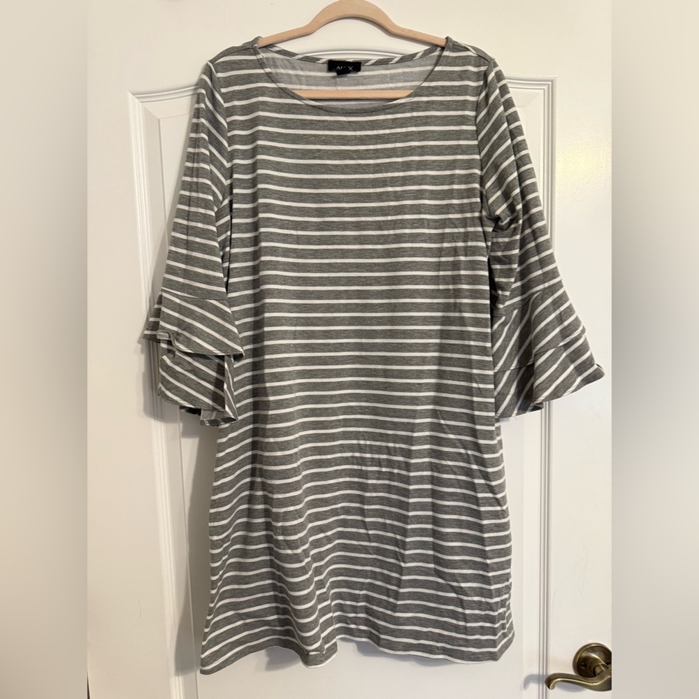 Alyx Grey And White Striped Dress Size Xl